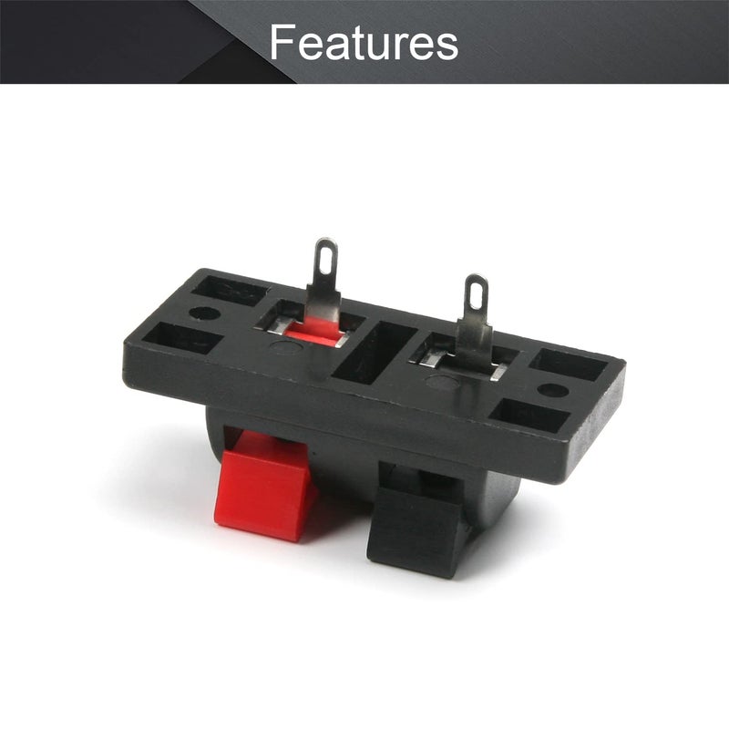 Fielect 5Pcs Spring Speaker Terminal Clip 2 Way Speaker Spring Connection Clip Jointing Clamp Jack Socket Push Release Connector Speaker Terminal Strip Block - Image 4